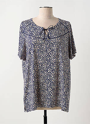 Top imprimé fantaisie manches courtes bleu BAGORAZ femme