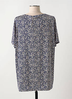 Top imprimé fantaisie manches courtes bleu BAGORAZ femme