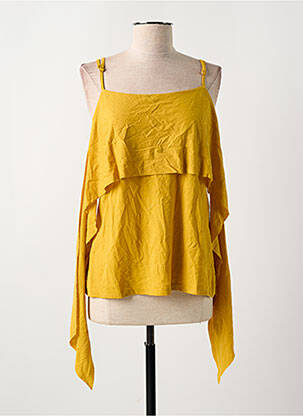 Top coupe fluide fines bretelles jaune RINASCIMENTO femme