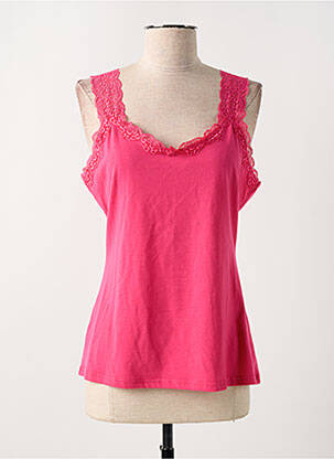 Top coupe cintrée fines bretelles rose SMASH! femme