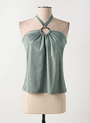 Top coupe cintrée fines bretelles vert RINASCIMENTO femme