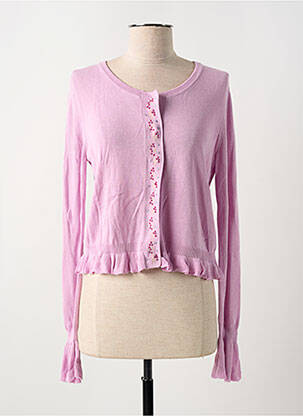 Gilet manches longues fermeture boutonnée sur le devant violet ANA SOUSA femme