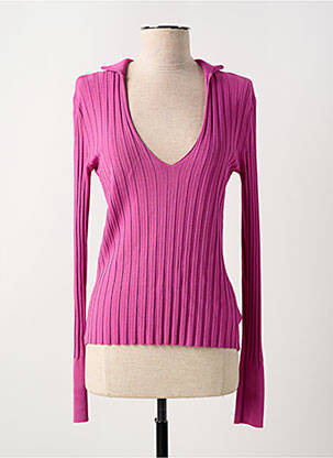 Pull coupe cintrée manches longues violet RINASCIMENTO femme