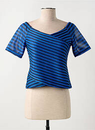 Top imprimé fantaisie manches courtes bleu JUS D'ORANGE femme