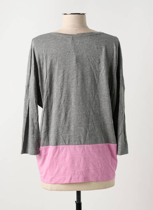 Top col rond manches longues gris CECIL femme
