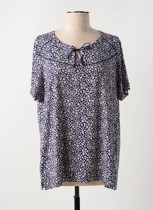 Top imprimé fantaisie manches courtes bleu BAGORAZ femme