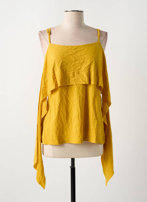Top coupe fluide fines bretelles jaune RINASCIMENTO femme