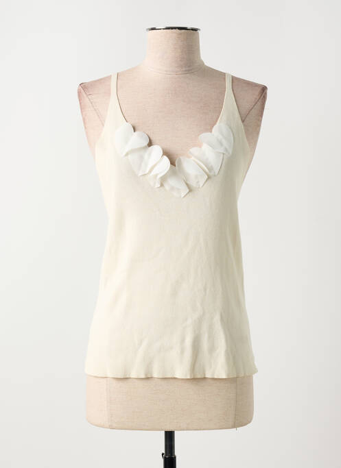 Top coupe cintrée fines bretelles blanc MOLLY BRACKEN femme