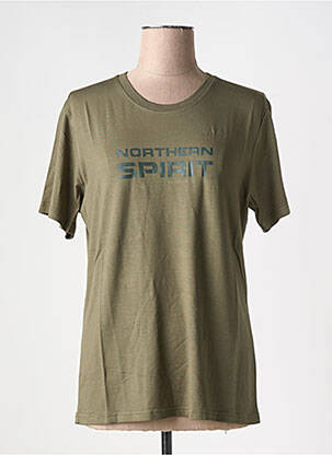 T-shirt sérigraphie manches courtes vert NORTHERN SPIRIT femme
