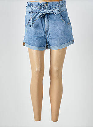 Short tissage denim taille haute bleu NINA CARTER femme