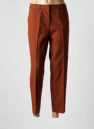 Pantalon 7/8 fermeture zippée sous rabat avec crochet marron COMPTOIR DES COTONNIERS femme