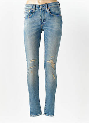 Jeans skinny effet usé délavé taille normale bleu LEVI'S femme