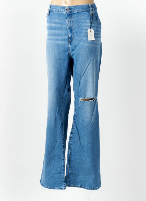 Jean coupe flare effet usé délavé taille normale bleu LEVIS femme