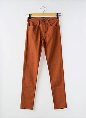 Pantalon slim tissage popeline taille normale marron COMPTOIR DES COTONNIERS femme