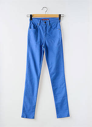 Pantalon slim tissage popeline taille normale bleu COMPTOIR DES COTONNIERS femme