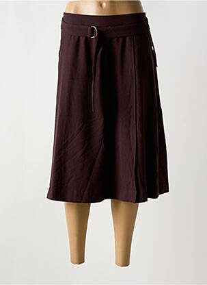 Jupe mi-longue stretch marron DAMART femme