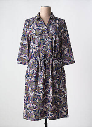 Robe mi-longue manches 3/4 manches 3/4 bleu DAMART femme