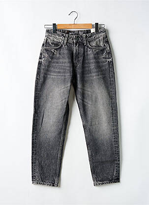 Jeans coupe droite fermeture zippée sous rabat boutonné taille normale noir CELIO homme