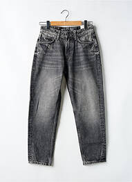 Jeans coupe droite fermeture zippée sous rabat boutonné taille normale noir CELIO homme