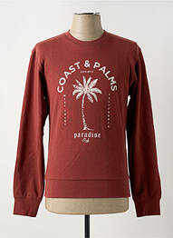 Pull col rond manches longues marron CELIO homme