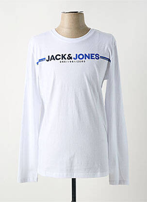 T-shirt coupe cintrée manches longues blanc JACK & JONES homme