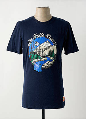 T-shirt coupe cintrée manches courtes bleu JACK & JONES homme
