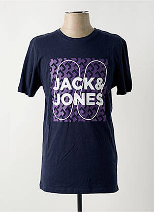 T-shirt coupe cintrée manches courtes bleu JACK & JONES homme