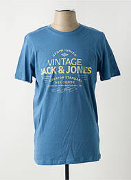 T-shirt coupe cintrée manches courtes bleu JACK & JONES homme