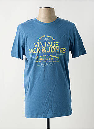 T-shirt coupe cintrée manches courtes bleu JACK & JONES homme