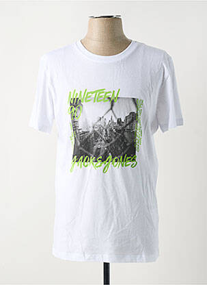 T-shirt coupe droite manches courtes blanc JACK & JONES homme