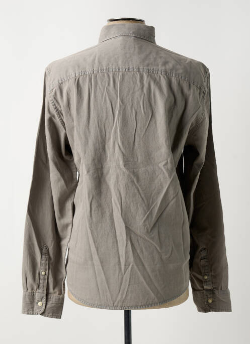 Chemise manches longues marron CELIO pour homme