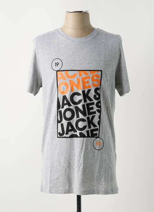 T-shirt gris JACK & JONES pour homme
