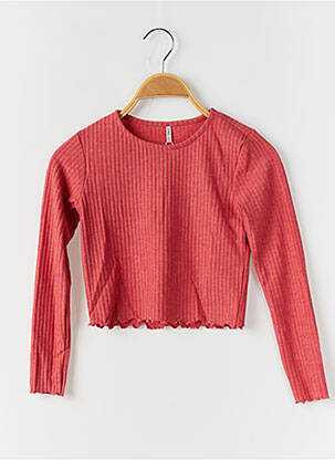 Top coupe cintrée manches longues rouge ONLY fille