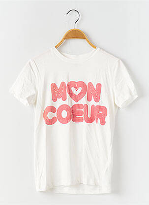 T-shirt coupe droite manches courtes blanc ONLY fille
