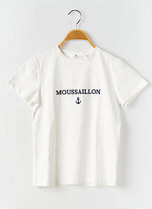 T-shirt stretch manches courtes blanc PM MERE & FILLE garcon