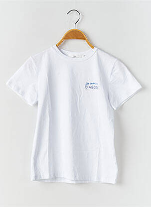 T-shirt stretch manches courtes blanc PM MERE & FILLE garcon