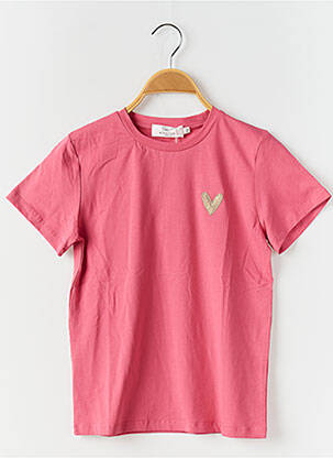 T-shirt stretch manches courtes rose PM MERE & FILLE fille