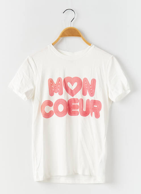 T-shirt coupe droite manches courtes blanc ONLY fille