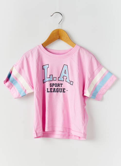 T-shirt coupe droite manches courtes rose ONLY fille
