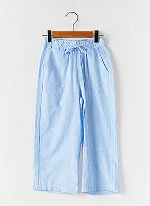 Pantalon large imprimé rayures taille élastique bleu PM MERE & FILLE fille