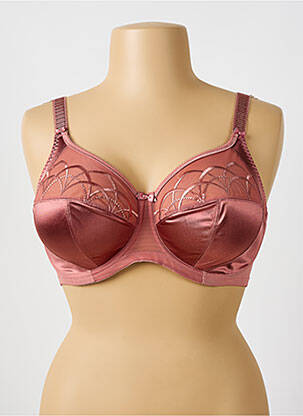 Soutien-gorge broderie haut soutien-gorge emboitant marron ELOMI femme