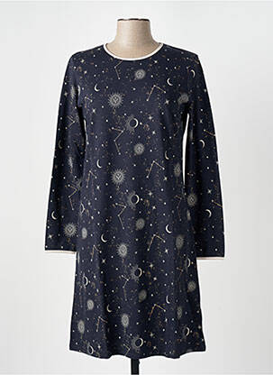 Chemise de nuit manches longues bleu IMPETUS femme