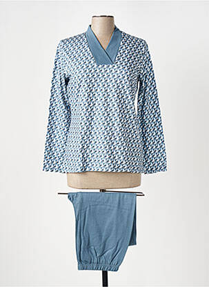 Pyjama col v bleu IMPETUS femme