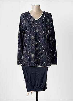 Pyjama col v bleu IMPETUS femme