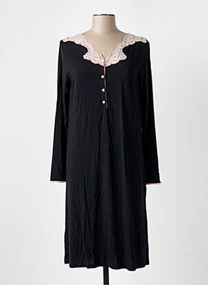 Chemise de nuit manches longues noir FRALY femme