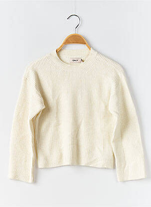 Pull maille tricot manches longues beige ONLY fille