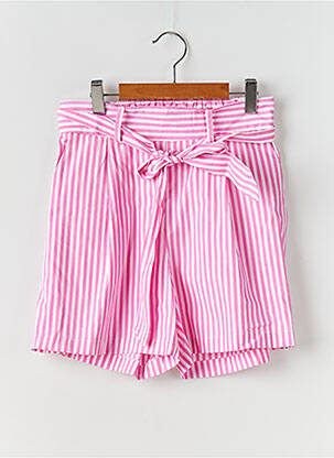 Short fermeture liens à nouer taille élastique rose PM MERE & FILLE fille