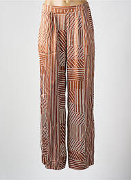 Pantalon droit taille élastique taille normale marron GRACE & MILA femme