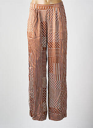 Pantalon droit taille élastique taille normale marron GRACE & MILA femme