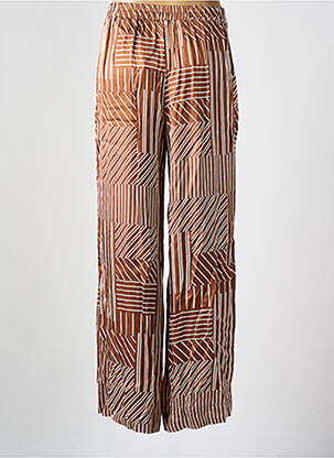 Pantalon droit taille élastique taille normale marron GRACE & MILA femme